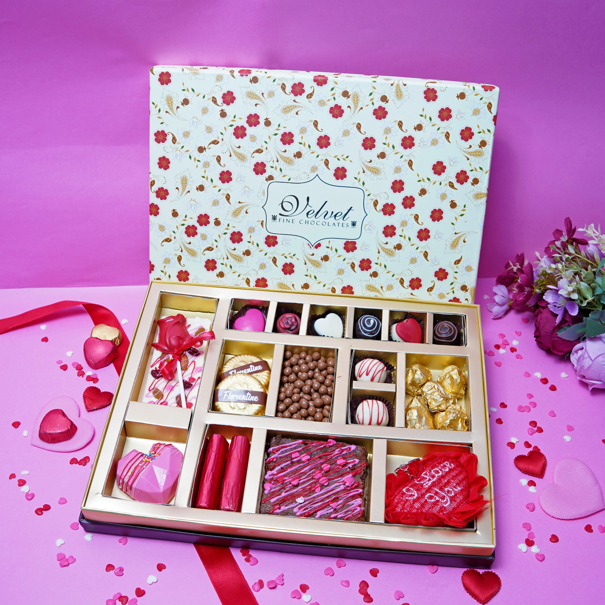 Love Confections Box Valentine Gift Pack - Velvet fine chocolates
